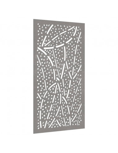 Decorazione Muro da Giardino 105x55 cm Foglia Acciaio Corten