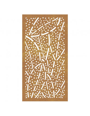 Decorazione Muro da Giardino 105x55 cm Foglia Acciaio Corten