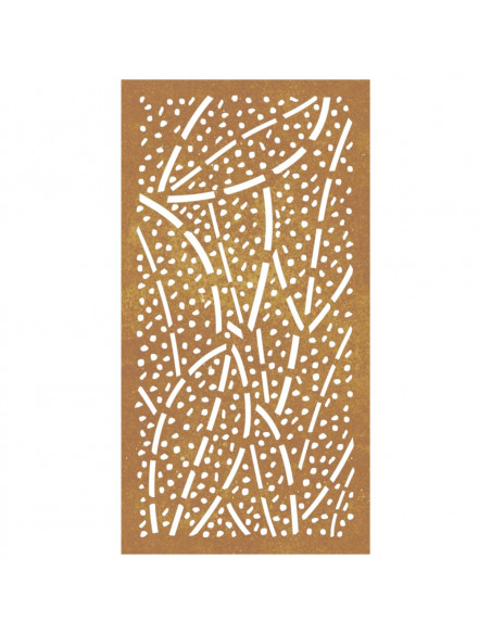 Decorazione Muro da Giardino 105x55 cm Foglia Acciaio Corten