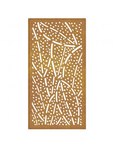 Decorazione Muro da Giardino 105x55 cm Foglia Acciaio Corten