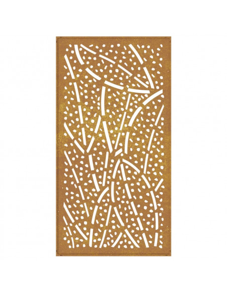 Decorazione Muro da Giardino 105x55 cm Foglia Acciaio Corten
