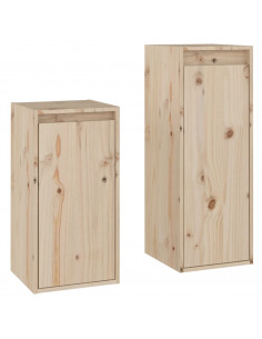 Mobili Porta TV 2 pz in Legno Massello di Pino