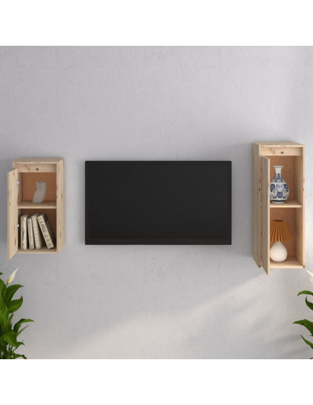 Mobili Porta TV 2 pz in Legno Massello di Pino
