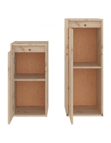 Mobili Porta TV 2 pz in Legno Massello di Pino