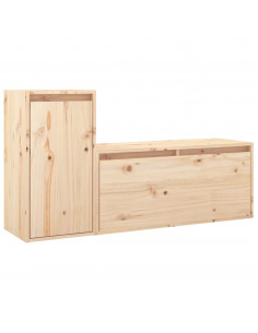 Mobili Porta TV 2 pz in Legno Massello di Pino