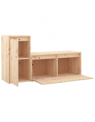 Mobili Porta TV 2 pz in Legno Massello di Pino