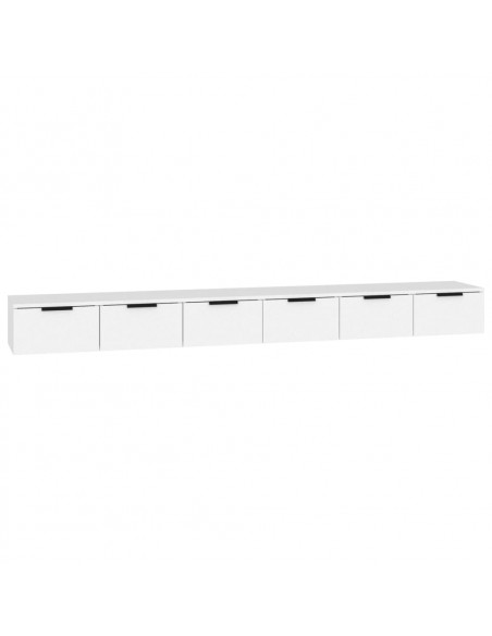 Mobili Parete 2 pz Bianco Lucido 102x30x20 cm Legno Multistrato
