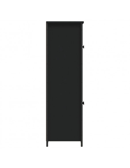 Credenza Nera 62x32x106,5 cm in Legno Multistrato