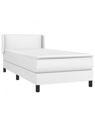 Giroletto a Molle con Materasso Bianco 80x200 cm in Similpelle