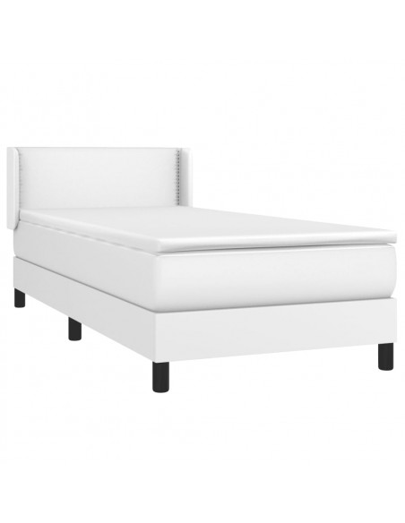 Giroletto a Molle con Materasso Bianco 80x200 cm in Similpelle