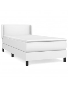 Giroletto a Molle con Materasso Bianco 100x200 cm in Similpelle