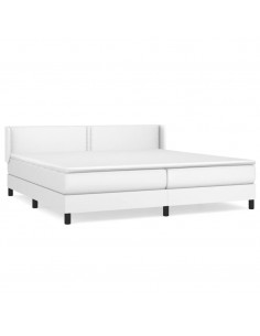 Giroletto a Molle con Materasso Bianco 200x200cm in Similpelle