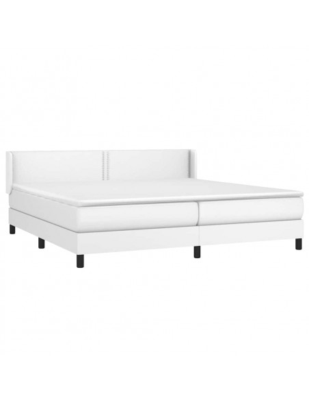 Giroletto a Molle con Materasso Bianco 200x200cm in Similpelle