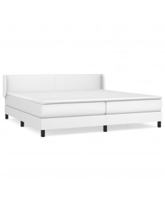 Giroletto a Molle con Materasso Bianco 200x200cm in Similpelle