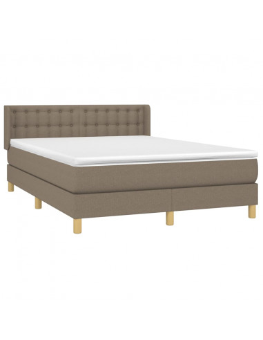 Giroletto a Molle con Materasso Tortora 140x200 cm in Tessuto