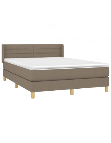 Giroletto a Molle con Materasso Tortora 140x200 cm in Tessuto