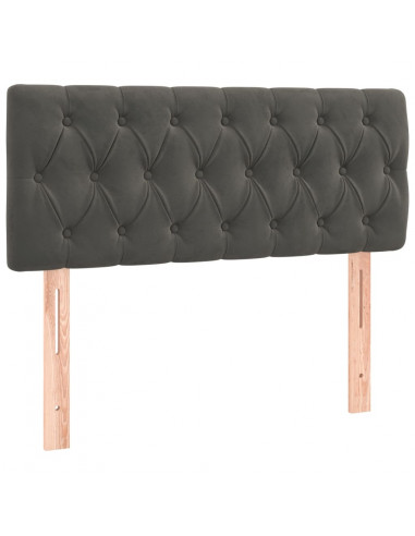 Giroletto a Molle con Materasso Grigio Scuro 90x190 cm Velluto