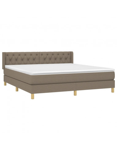 Giroletto a Molle con Materasso Tortora 160x200 cm in Tessuto