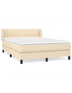 Giroletto a Molle con Materasso Crema 140x200 cm in Tessuto