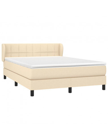 Giroletto a Molle con Materasso Crema 140x200 cm in Tessuto