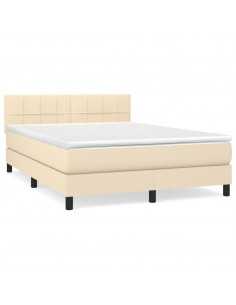 Giroletto a Molle con Materasso Crema 140x200 cm in Tessuto