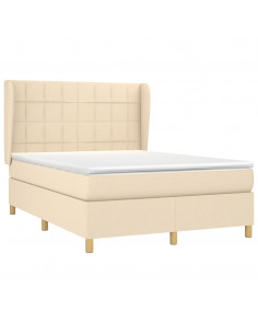 Giroletto a Molle con Materasso Crema 140x200 cm in Tessuto 2