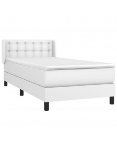 Giroletto a Molle con Materasso Bianco 90x200 cm in Similpelle 2