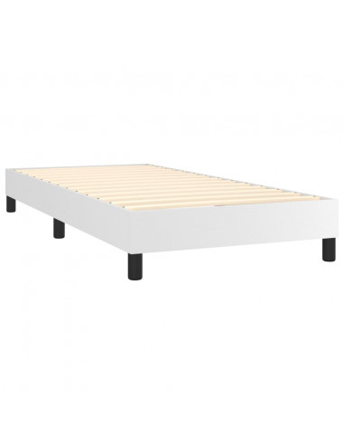 Giroletto a Molle con Materasso Bianco 90x200 cm in Similpelle