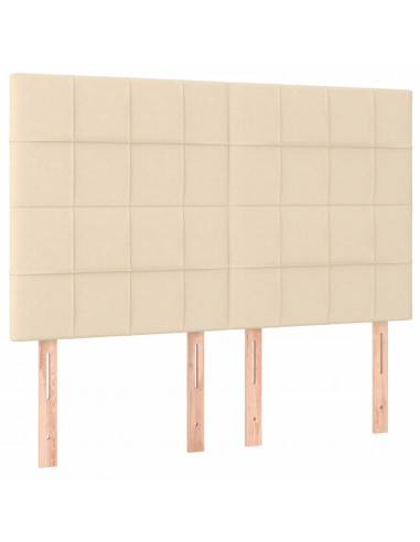 Giroletto a Molle con Materasso Crema 140x200 cm in Tessuto