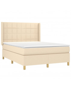 Giroletto a Molle con Materasso Crema 140x200 cm in Tessuto 2