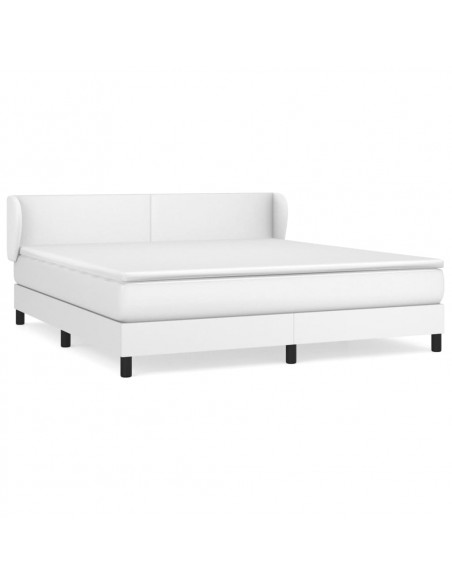 Giroletto a Molle con Materasso Bianco 160x200 cm in Similpelle