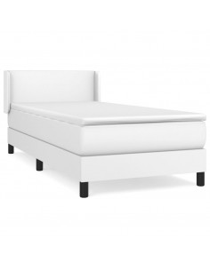 Giroletto a Molle con Materasso Bianco 80x200 cm in Similpelle