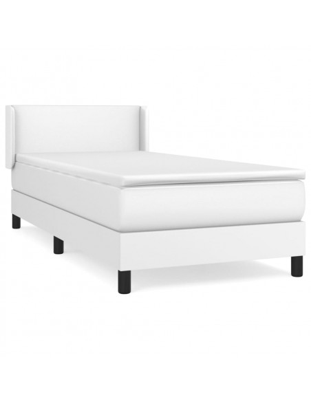 Giroletto a Molle con Materasso Bianco 90x200 cm in Similpelle