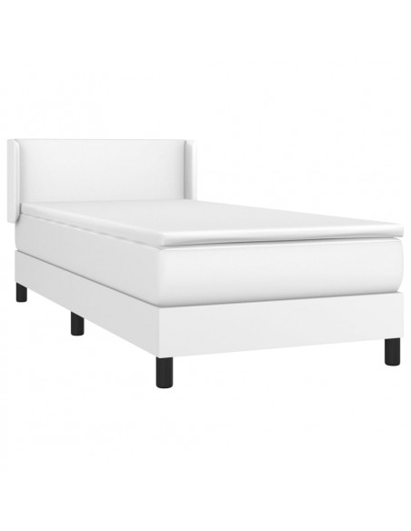 Giroletto a Molle con Materasso Bianco 90x200 cm in Similpelle