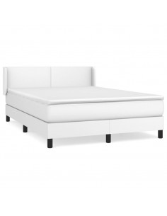 Giroletto a Molle con Materasso Bianco 140x200 cm in Similpelle