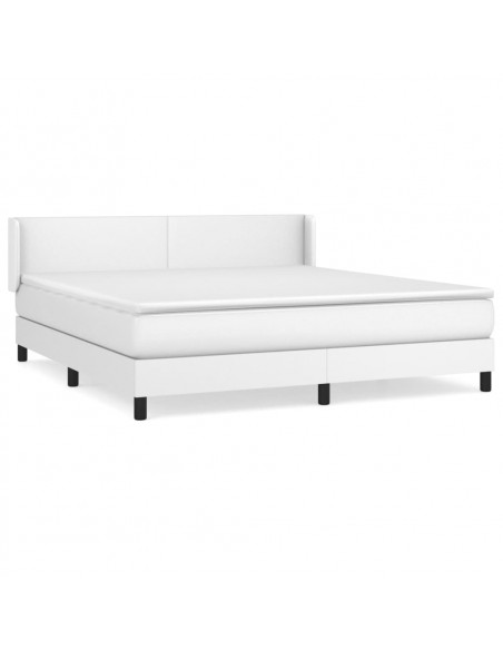 Giroletto a Molle con Materasso Bianco 160x200 cm in Similpelle