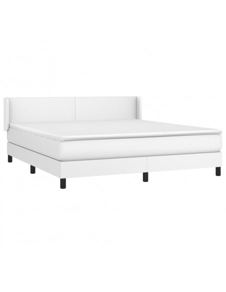 Giroletto a Molle con Materasso Bianco 160x200 cm in Similpelle