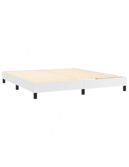 Giroletto a Molle con Materasso Bianco 160x200 cm in Similpelle