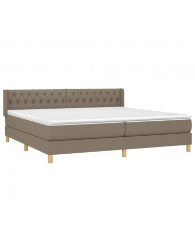 Giroletto a Molle con Materasso Tortora 200x200 cm in Tessuto