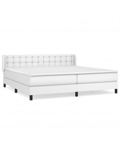 Giroletto a Molle con Materasso Bianco 200x200cm in Similpelle