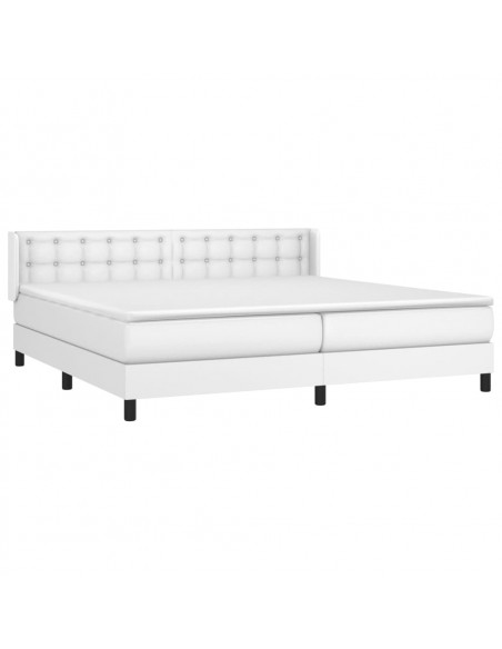Giroletto a Molle con Materasso Bianco 200x200cm in Similpelle