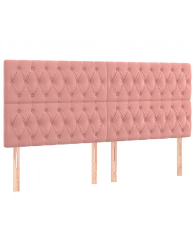 Giroletto a Molle con Materasso Rosa 180x200 cm in Velluto