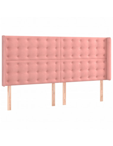 Giroletto a Molle con Materasso Rosa 200x200 cm in Velluto