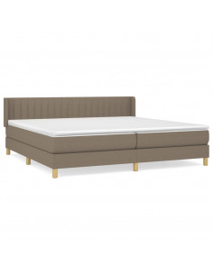 Giroletto a Molle con Materasso Tortora 200x200 cm in Tessuto