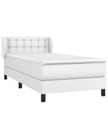 Giroletto a Molle con Materasso Bianco 80x200 cm in Similpelle