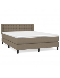 Giroletto a Molle con Materasso Tortora 140x200 cm in Tessuto