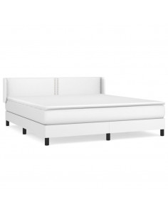 Giroletto a Molle con Materasso Bianco 180x200 cm in Similpelle