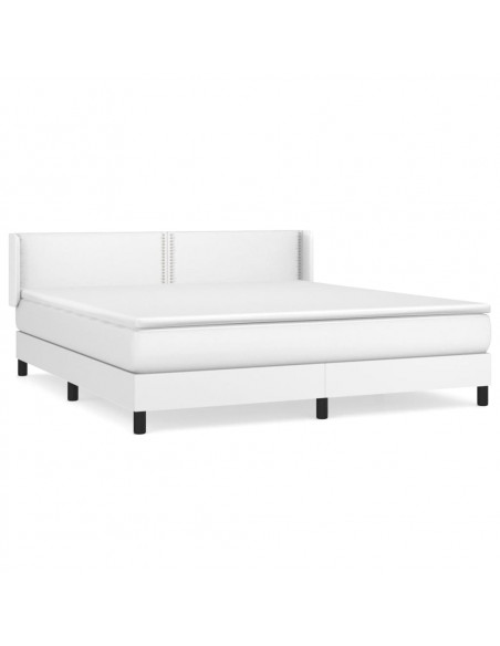 Giroletto a Molle con Materasso Bianco 180x200 cm in Similpelle