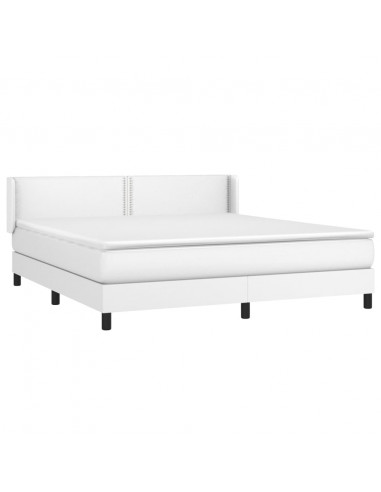 Giroletto a Molle con Materasso Bianco 180x200 cm in Similpelle