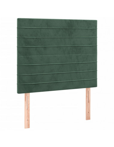Giroletto a Molle con Materasso Verde Scuro 90x190 cm Velluto